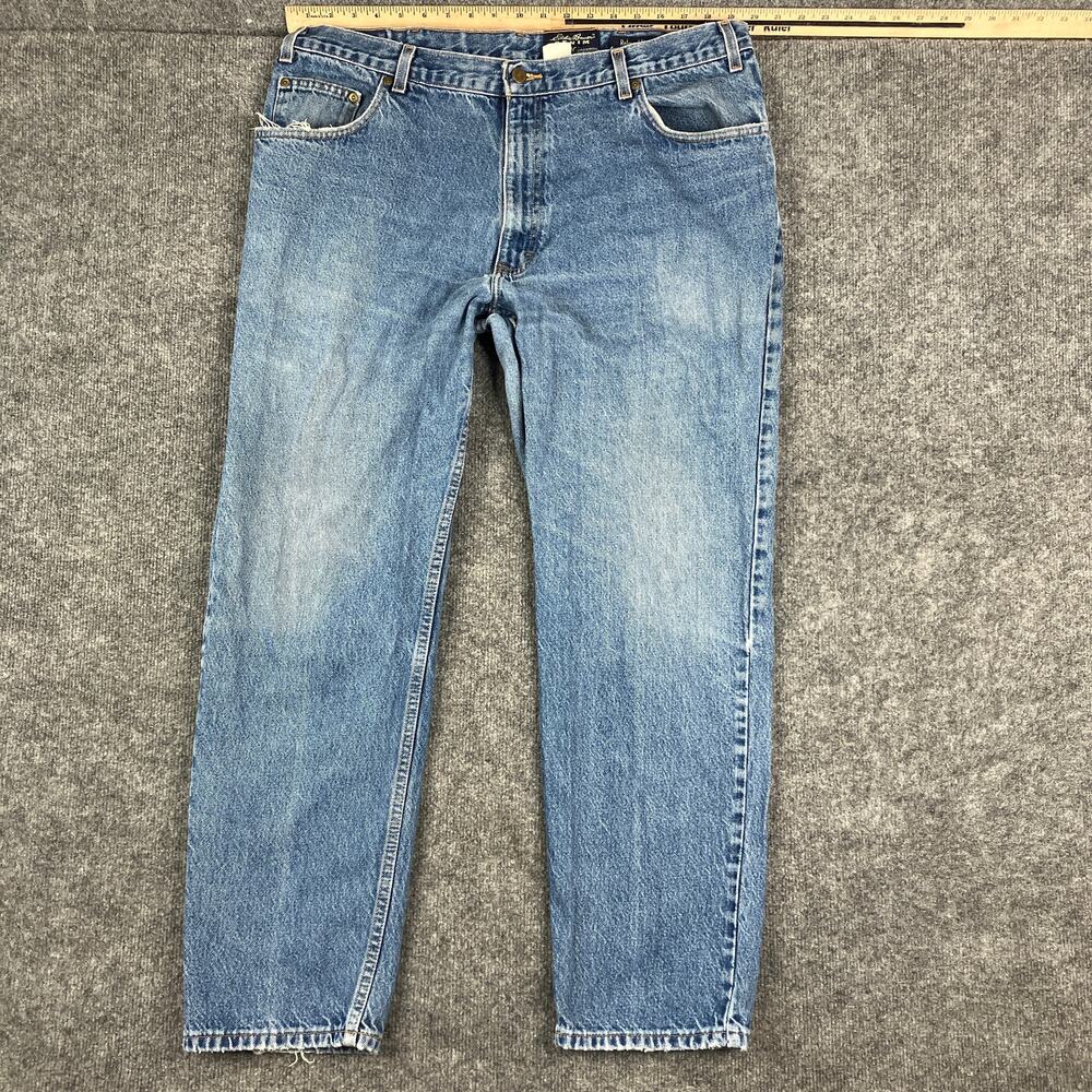 Eddie Bauer Jeans Mens Size 42x32 Blue Relaxed Fit Medium Wash Classic Denim